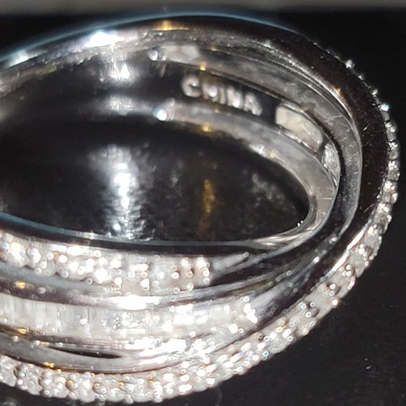 brilliant 1/2 ct baguette and round diamond ring 925JS - Picture 6 of 6